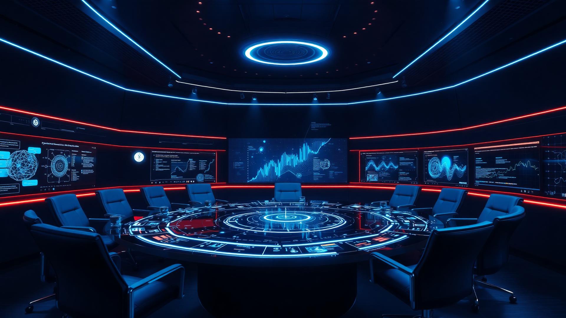 Enterprise AI strategy consulting boardroom visualization